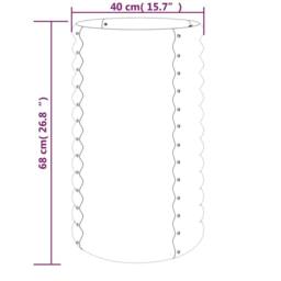 Berkfield Home Garden Planter Powder-coated Steel 40x40x68 cm Green - Size: 40 x 40 x 68 cm - thumbnail 4