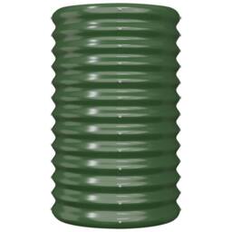Berkfield Home Garden Planter Powder-coated Steel 40x40x68 cm Green - Size: 40 x 40 x 68 cm - thumbnail 3