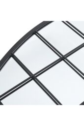 Living and Home Modern Black Metal Arched Grid Decor Window Mirror, 110cm W x 70cm H - Size: 110 cm W x 70 cm H - thumbnail 5