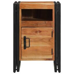 Berkfield Home Elegant Bedside Cabinet 40x40x59 cm Solid Wood Acacia in Brown - Size: 40 x 40 x 59 cm - thumbnail 1