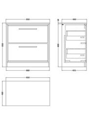 Balterley 800mm Floor Standing 2-Drawer Vanity with Marble Worktop - Fern Green - thumbnail 2