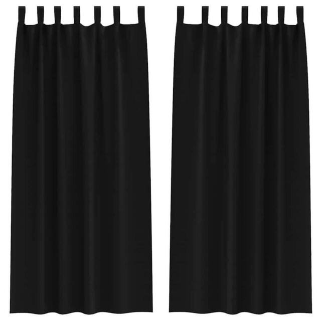 Berkfield Home Curtains with Curtains 2 pcs Black 260 x 140 cm Polyester - image 1