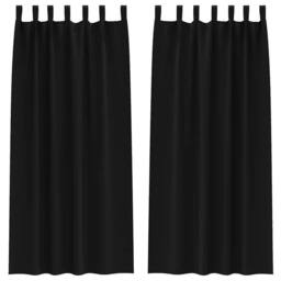 Berkfield Home Curtains with Curtains 2 pcs Black 260 x 140 cm Polyester