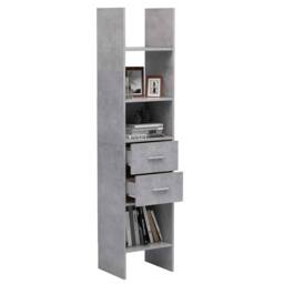 Berkfield Home Book Cabinet Concrete Grey 40x35x180 cm Engineered Wood - Size: 40 x 35 x 180 cm - thumbnail 7