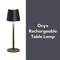 Marco Paul Pack of 2 Onyx Metal Rechargeable Table Lamp 33cm in Black - thumbnail 3