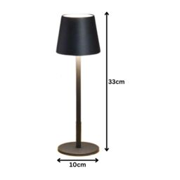 Marco Paul Pack of 2 Onyx Metal Rechargeable Table Lamp 33cm in Black - thumbnail 2