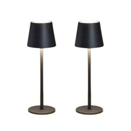 Marco Paul Pack of 2 Onyx Metal Rechargeable Table Lamp 33cm in Black - thumbnail 7