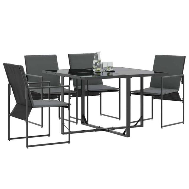 Berkfield Home Modern Garden Chairs with Cushions 4 pcs Black Textilene - image 1