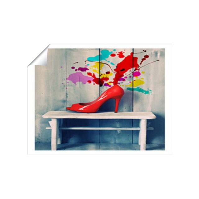 "Warren Reed - Designer Retro Red Shoes Unframed Art Print - Size: W20"" x H30""" - image 1