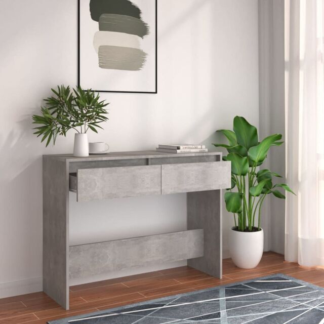 Berkfield Home Console Table Concrete Grey 100x35x76.5 cm Engineered Wood - image 1