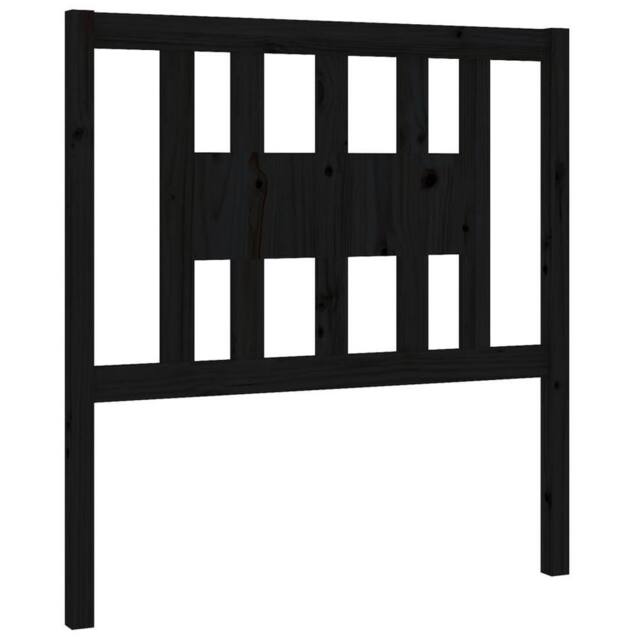 Berkfield Home Headboard Black 96x4x100 cm Solid Wood Pine - Size: 96 x 4 x 100 cm - image 1