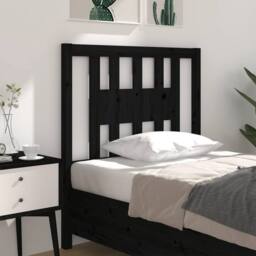Berkfield Home Headboard Black 96x4x100 cm Solid Wood Pine - Size: 96 x 4 x 100 cm - thumbnail 2