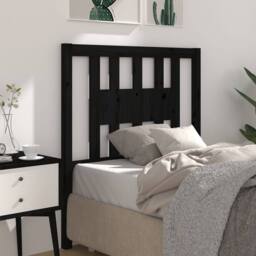 Berkfield Home Headboard Black 96x4x100 cm Solid Wood Pine - Size: 96 x 4 x 100 cm - thumbnail 5