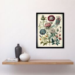 "Artery8 Ernst Haeckel Style Botanical Plant Watercolour Framed Wall Art Print - Size: W12"" x H16""" - thumbnail 2