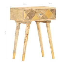 Berkfield Home Bedside Cabinet 43x30x58 cm Solid Mango Wood in Brown - Size: 43 x 30 x 58 cm - thumbnail 9