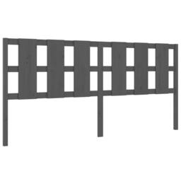 Berkfield Home Beautiful Bed Headboard Grey 205.5x4x100 cm Solid Wood Pine - thumbnail 3
