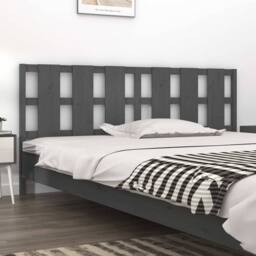 Berkfield Home Beautiful Bed Headboard Grey 205.5x4x100 cm Solid Wood Pine - thumbnail 2