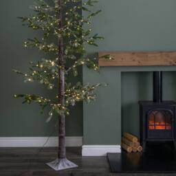 Samuel Alexander 8ft (2.40m) Tall Light up Christmas Snow Tree with 412 Warm White LEDs - thumbnail 8