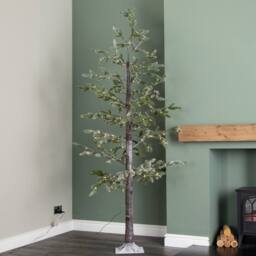 Samuel Alexander 8ft (2.40m) Tall Light up Christmas Snow Tree with 412 Warm White LEDs - thumbnail 2