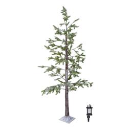Samuel Alexander 8ft (2.40m) Tall Light up Christmas Snow Tree with 412 Warm White LEDs