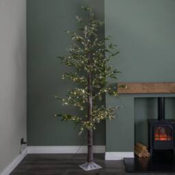 Samuel Alexander 8ft (2.40m) Tall Light up Christmas Snow Tree with 412 Warm White LEDs - thumbnail 3