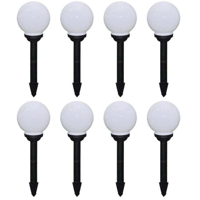 Berkfield Home Outdoor Pathway Lamps 8 pcs LED 15 cm with Ground Spike in White - image 1