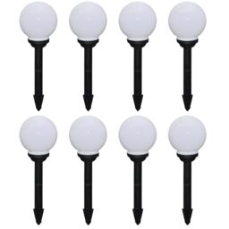 Berkfield Home Outdoor Pathway Lamps 8 pcs LED 15 cm with Ground Spike in White - thumbnail 1