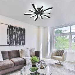 COMELY Dimmable Ceiling Lights, 48W V-Shaped Led Ceiling Light, 70cm, Black - thumbnail 6