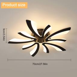 COMELY Dimmable Ceiling Lights, 48W V-Shaped Led Ceiling Light, 70cm, Black - thumbnail 3