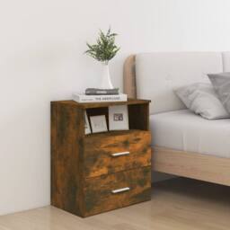 Berkfield Home Bed Cabinets 2 pcs Smoked Oak 50x32x60 cm in Brown - Size: 50 x 32 x 60 cm - thumbnail 1
