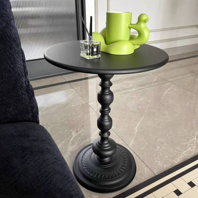 Ventryn Round Table with Storage Shelf, Modern Nightstand Home Decor in Black - image 1