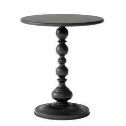 Ventryn Round Table with Storage Shelf, Modern Nightstand Home Decor in Black - thumbnail 3