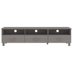 Berkfield Home TV Cabinet HAMAR Light Grey 158x40x40 cm Solid Wood Pine - Size: 158 x 40 x 40 cm
