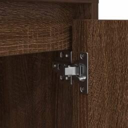Berkfield Home Durable Bedside Cabinet with LED Lights¬†Smoked Oak 38x34x50 cm in Dark Brown - Size: 38 x 34 x 50 cm - thumbnail 8