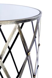 Orsina Industrial Set Of Two Diamond Design Silver Tables, Versatile Small Table, Everyday Use Lounge Table - thumbnail 2