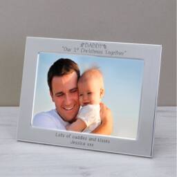 Uniqueful Personalised Daddy Our 1st Christmas Together Silver Plated Frame 7x5 - Size: 1 Pack - thumbnail 3