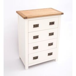 Cabinet Bits Lovere 4 Drawer Chest of Drawers Bras Drop Handle in Off-White - thumbnail 3