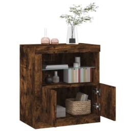 Berkfield Home Sideboard with LED Lights Smoked Oak 60.5x37x67 cm in Brown - thumbnail 5