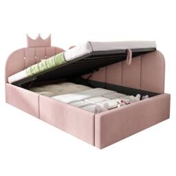 STILVORA 3ft Single Daybed with Hydraulic Storage in Pink Velvet - thumbnail 8