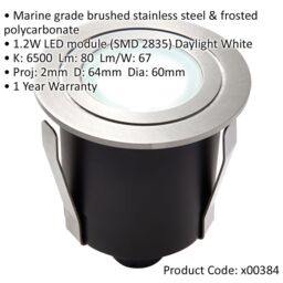 Loops 4 PACK Recessed IP67 Guide Light - 1.2W Daylight White LED - Stainless Steel in Metallics - thumbnail 2