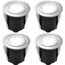 Loops 4 PACK Recessed IP67 Guide Light - 1.2W Daylight White LED - Stainless Steel in Metallics
