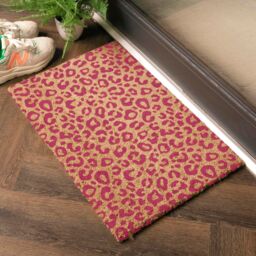 Artsy Mats Pink Leopard Print Doormat (60 x 40cm) in Brown - Size: 40 cm x 60 cm - thumbnail 2