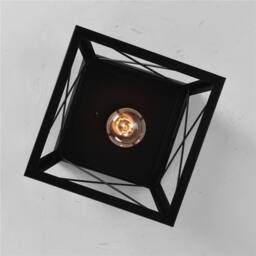 NIVOR Square Black Metal Cage Light Farmhouse Flush Mount Ceiling Lights - thumbnail 8