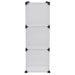 Berkfield Home Storage Cube Organiser with 9 Cubes & Doors Transparent PP in Clear - thumbnail 5