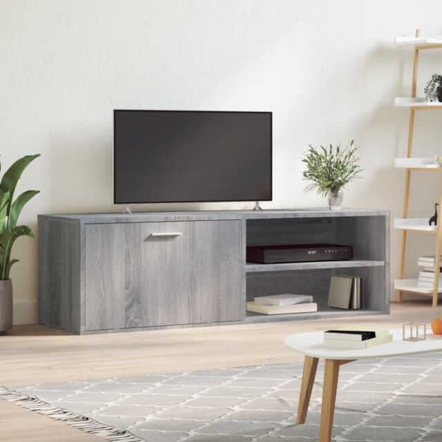Berkfield Home TV Cabinet Grey Sonoma 120x34x37 cm Engineered Wood - Size: 120 x 34 x 37 cm - image 1