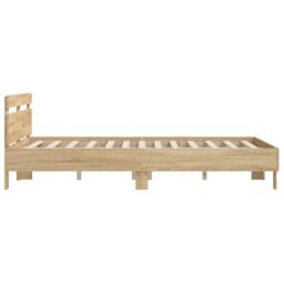 Berkfield Home Bed Frame without Mattress Sonoma Oak 140x190 cm in Brown - thumbnail 6