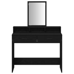 Berkfield Home Black Oak Dressing Table with Drawers - 100x41x140 cm - Size: 100 x 41 x 140 cm - thumbnail 6