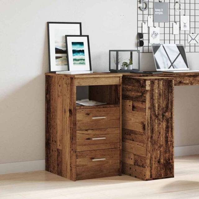 Berkfield Home Decorative Drawer Cabinet Old Wood 40x50x76 cm Engineered Wood in Brown - Size: 40 x 50 x 76 cm - image 1