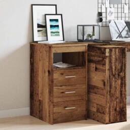 Berkfield Home Decorative Drawer Cabinet Old Wood 40x50x76 cm Engineered Wood in Brown - Size: 40 x 50 x 76 cm - thumbnail 2