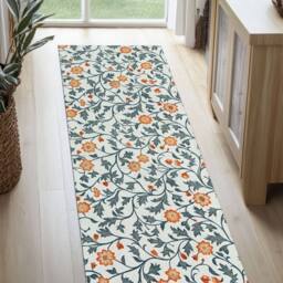 The Rug Shop UK Beige Modern Floral Easy to Clean Mat - Size: 50 cm x 75 cm - thumbnail 2